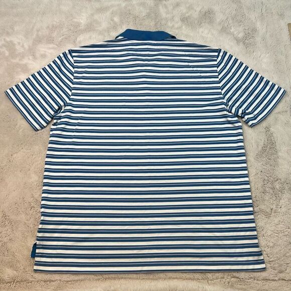Brooks Brothers Polo Shirt Mens XL Mercerized Cotton Blend Blue Stripe Golf - Picture 8 of 8